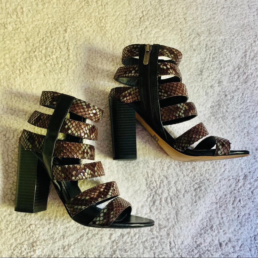 Circus snake print heels